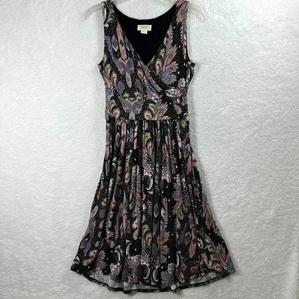 MAEVE Anthropologie Leslie Paisley Faux Wrap Midi Dress Size Sm Boho Western - Picture 4 of 10